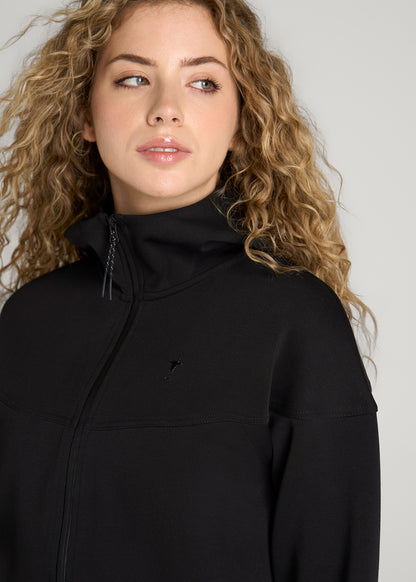 Tech Motion Zip Hoodie for Tall Women in Black