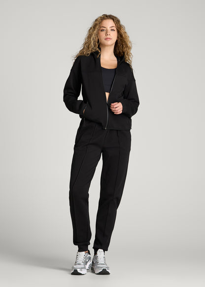 Tech Motion Zip Hoodie for Tall Women in Black