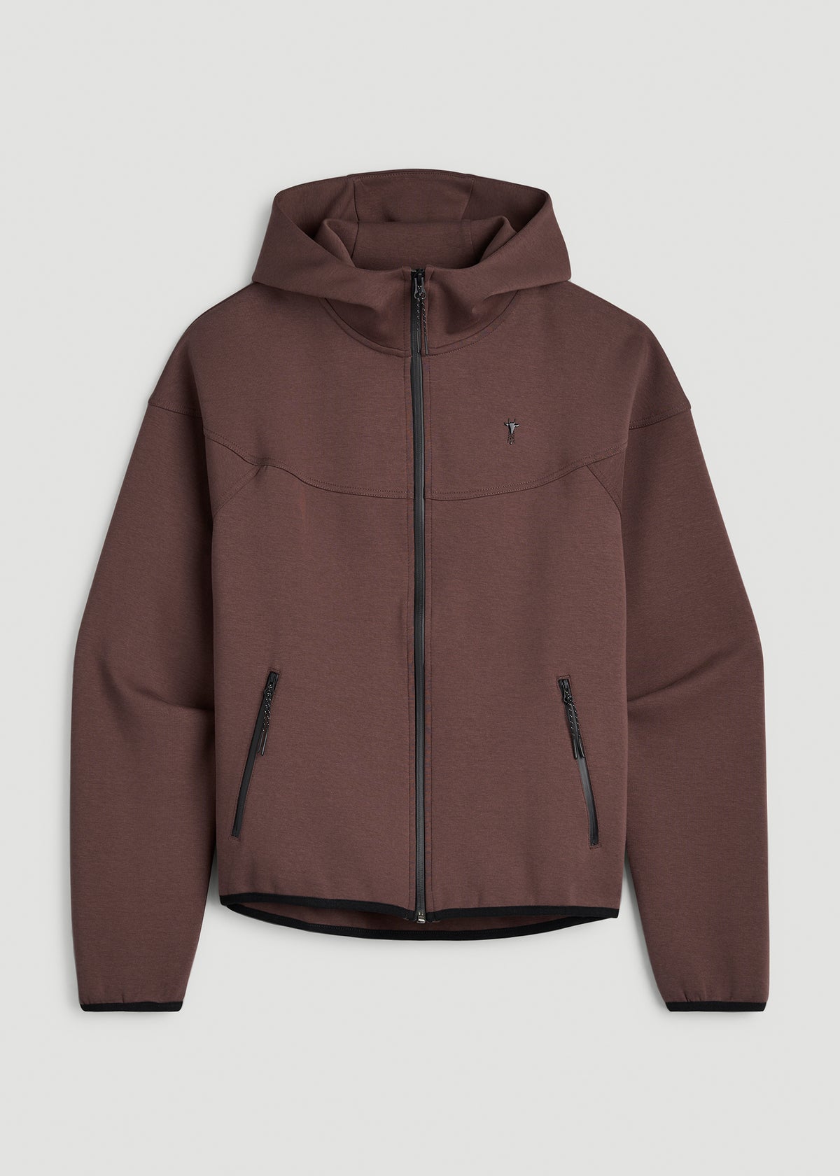 Tech Motion Zip Hoodie for Tall Women in Dark Brown