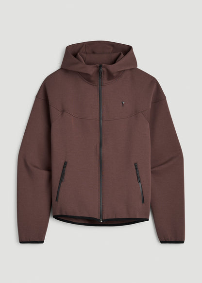 Tech Motion Zip Hoodie for Tall Women in Dark Brown