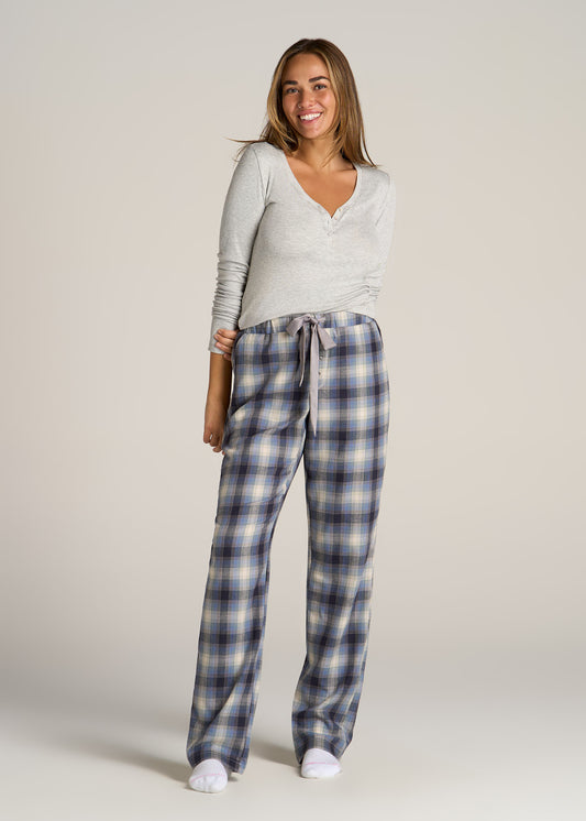 Open-Bottom Cozy PJ Lounge Pants for Tall Women in Charcoal Mix