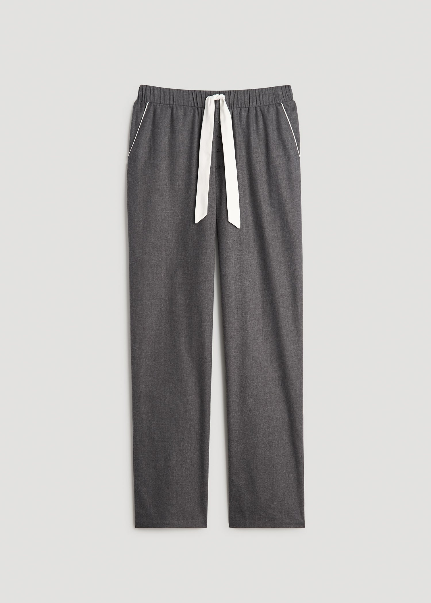 Open-Bottom Flannel Pajama Pants for Tall Women in Charcoal Flannel