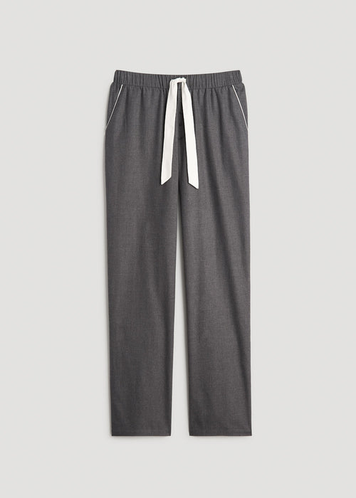 Open-Bottom Flannel Pajama Pants for Tall Women in Charcoal Flannel