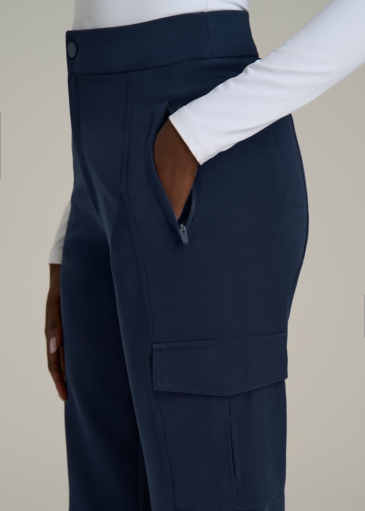 Traveler Cargo Pants for Tall Women in Navy