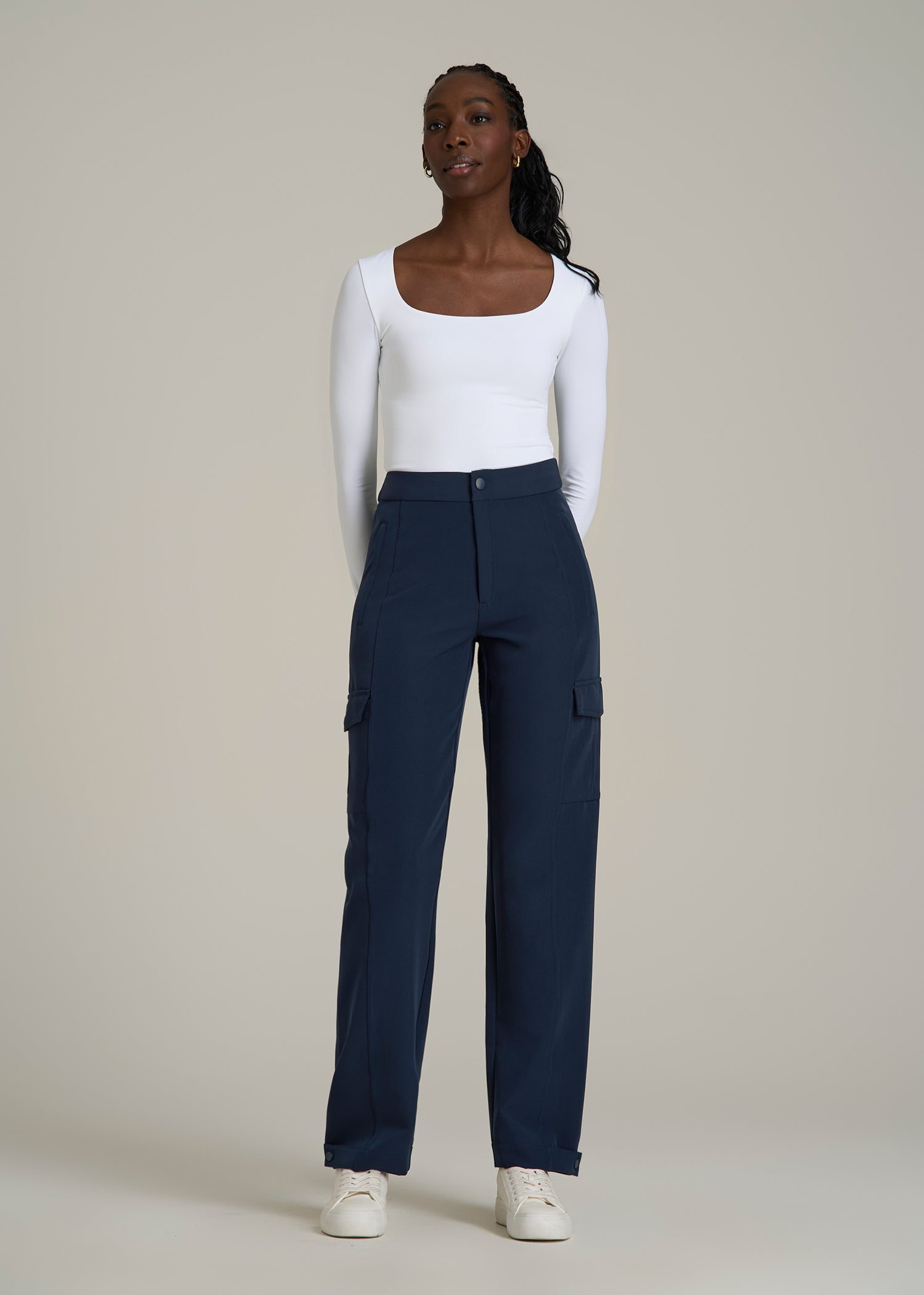 Traveler Cargo Pants for Tall Women in Navy