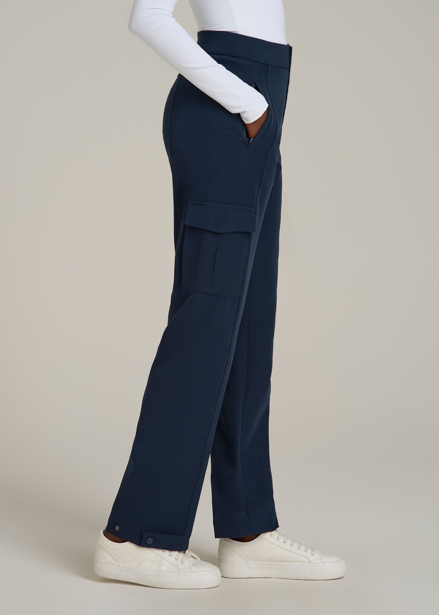 Traveler Cargo Pants for Tall Women in Navy
