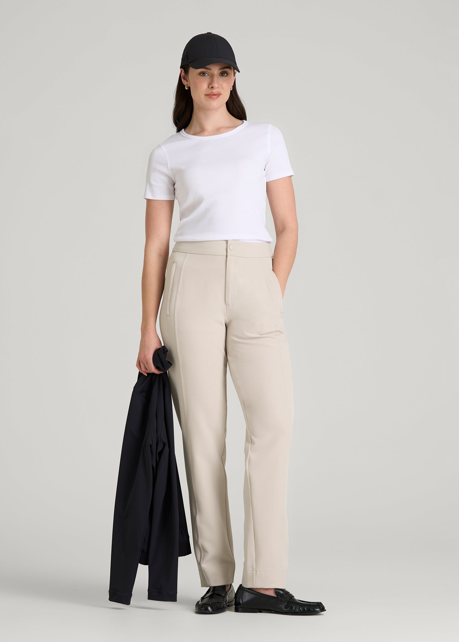 Traveler Tapered Fit Pant for Tall Women in Drywall Tan