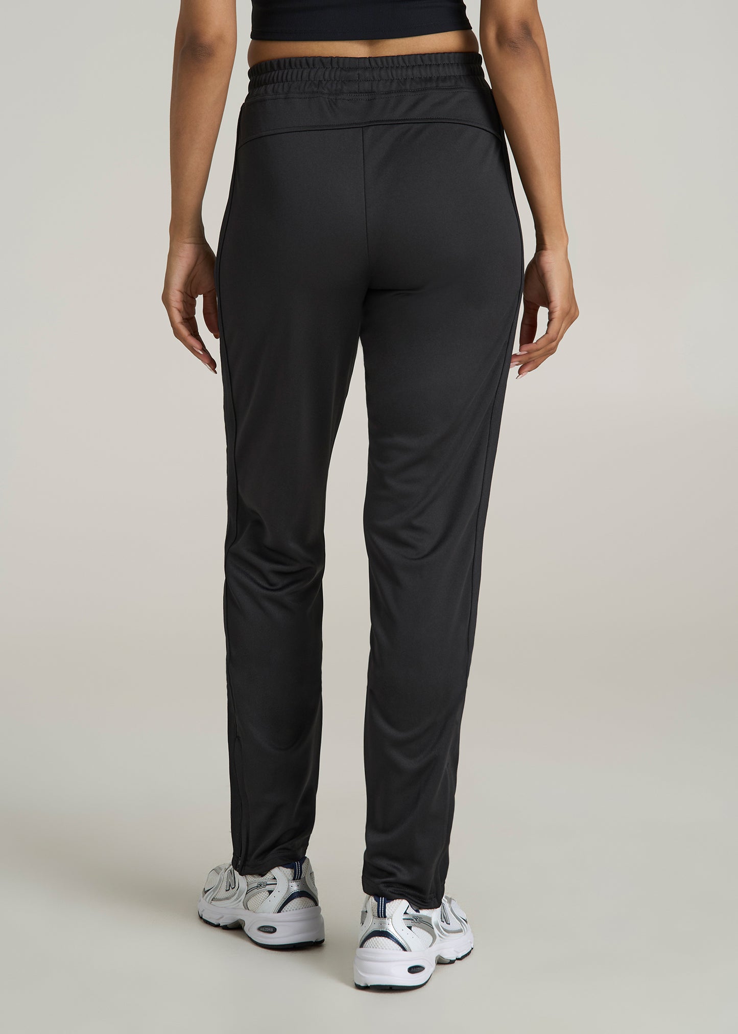 Athletic Stripe Pants for Tall Women in Black And Black