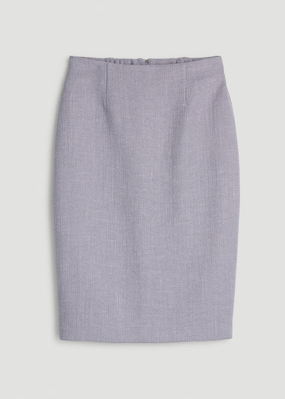Tweed Pencil Skirt for Tall Women in Dusty Lilac