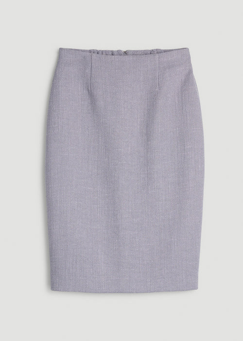 Tweed Pencil Skirt for Tall Women in Dusty Lilac