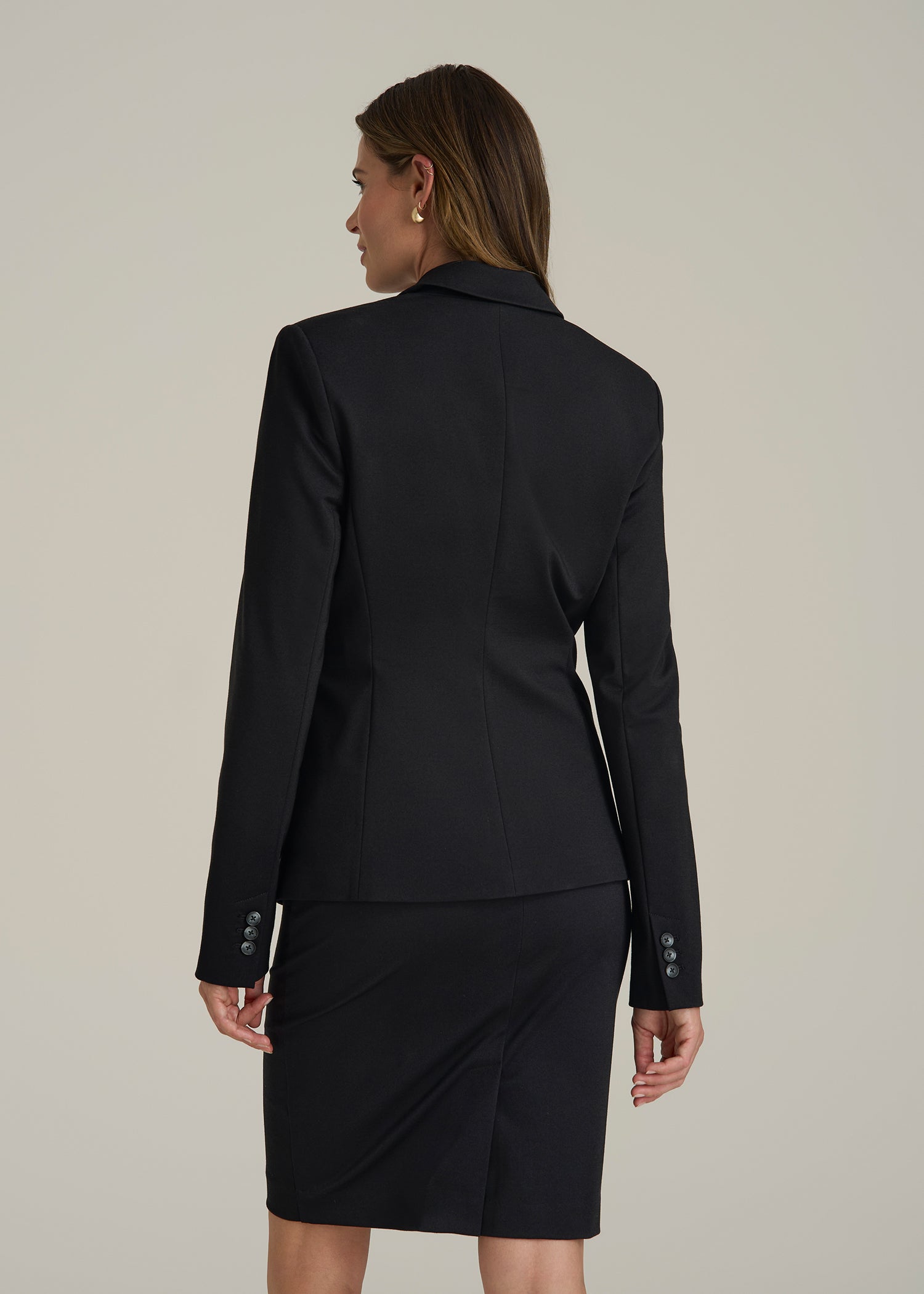 Freedom Flex Two-Button Slim-Fit Blazer for Tall Women in Black