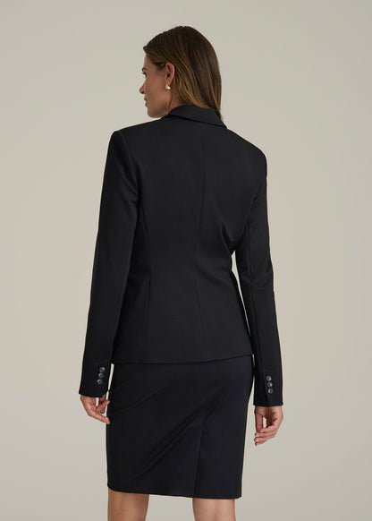 Freedom Flex Two-Button Slim-Fit Blazer for Tall Women in Black