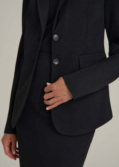 Freedom Flex Two-Button Slim-Fit Blazer for Tall Women in Black