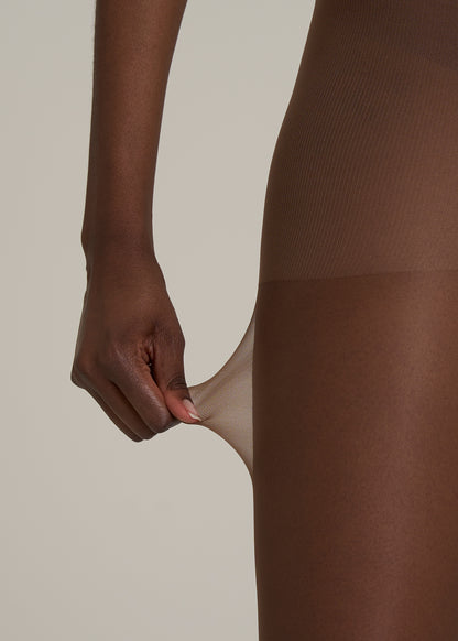 Ultra Sheer Pantyhose for Tall Women in Soft Cocoa