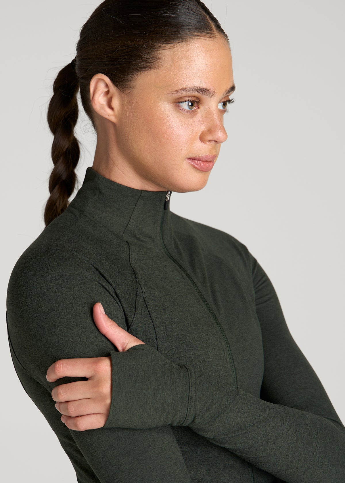 Ultra Soft Athletic Zip Up Jacket for Tall Women in Boreal Forest Mix