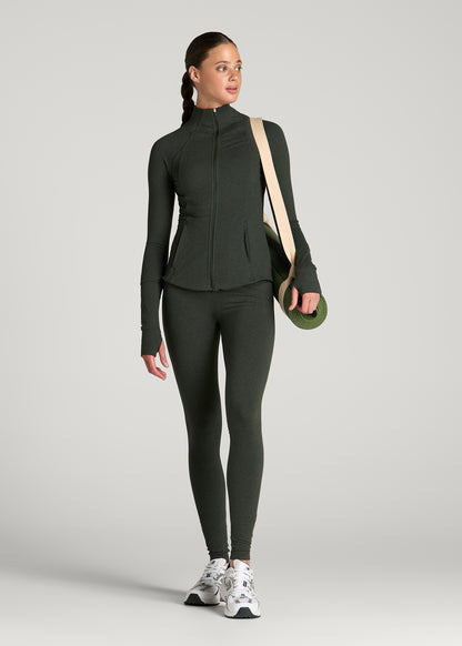 Ultra Soft Athletic Zip Up Jacket for Tall Women in Boreal Forest Mix