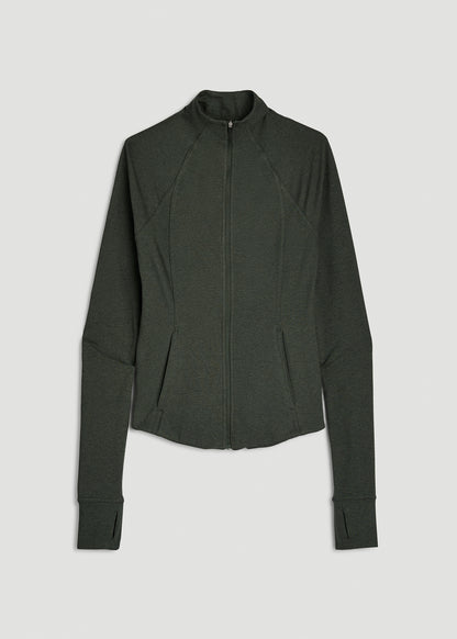 Ultra Soft Athletic Zip Up Jacket for Tall Women in Boreal Forest Mix