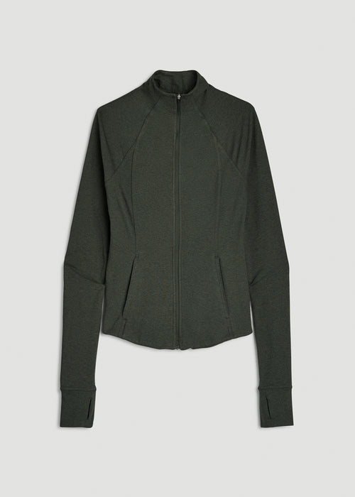 Ultra Soft Athletic Zip Up Jacket for Tall Women in Boreal Forest Mix