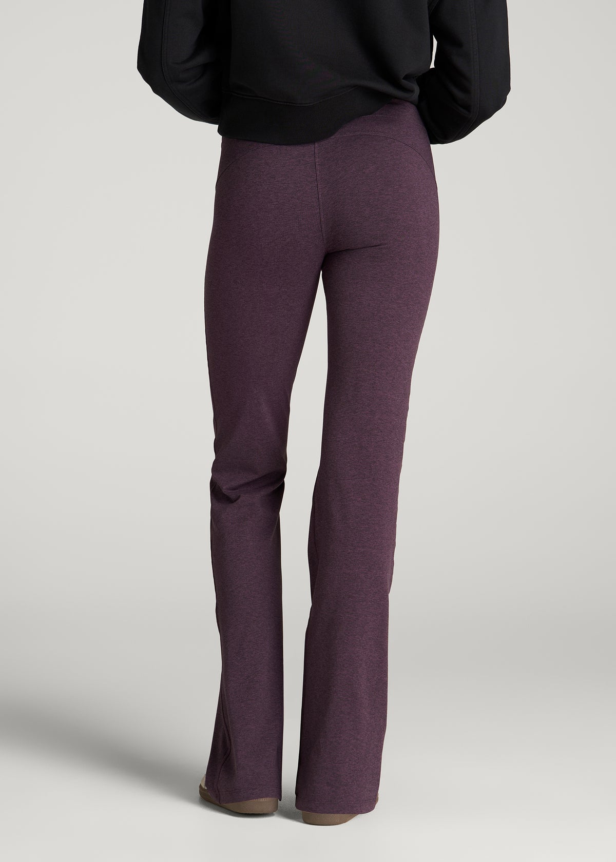 Ultra Soft Flare Yoga Pants for Tall Women in Aubergine Mix