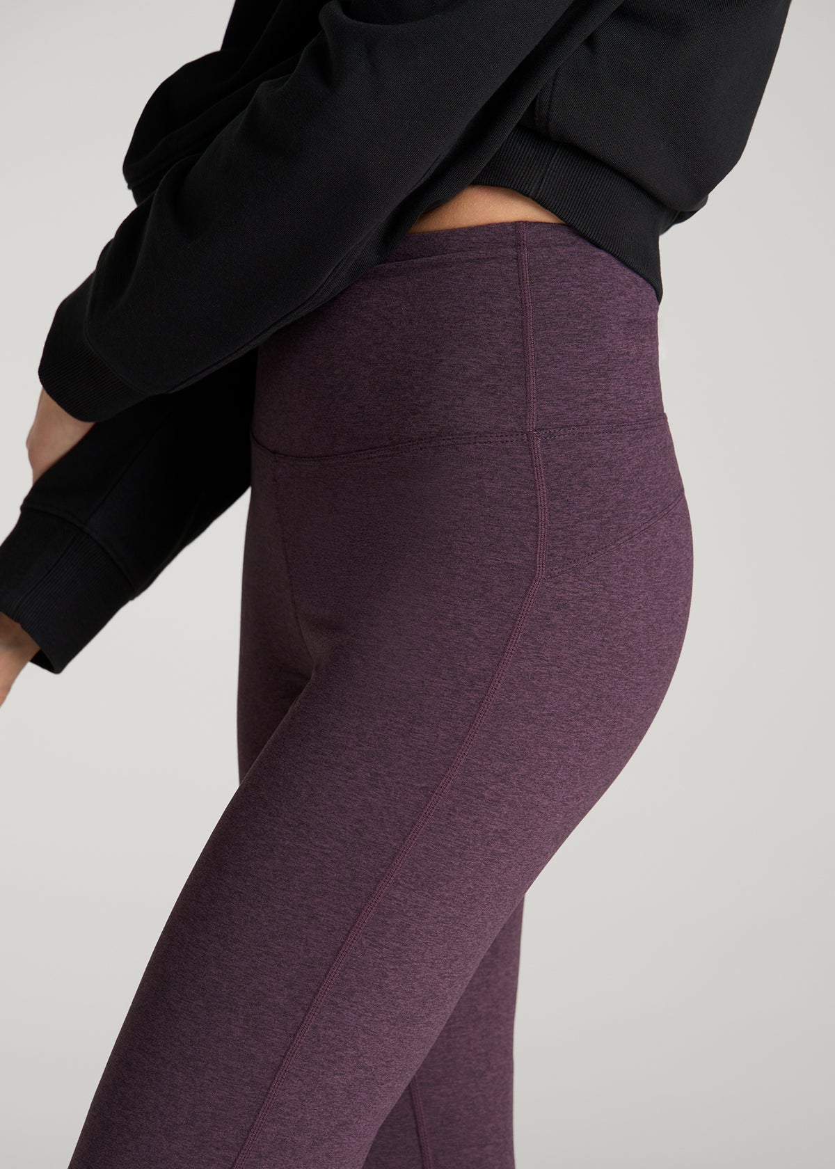 Ultra Soft Flare Yoga Pants for Tall Women in Aubergine Mix