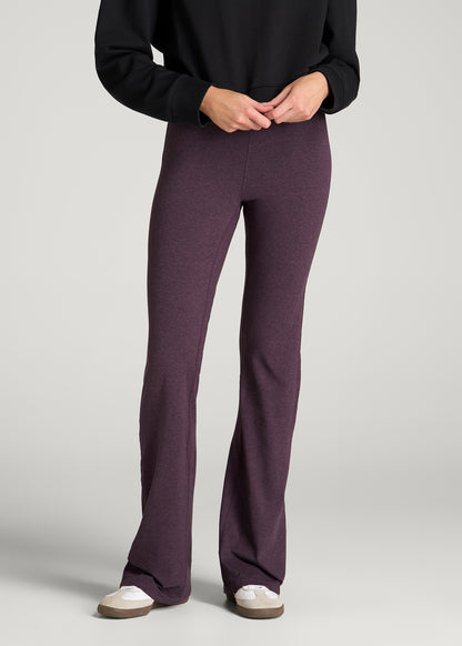 Ultra Soft Flare Yoga Pants for Tall Women in Aubergine Mix
