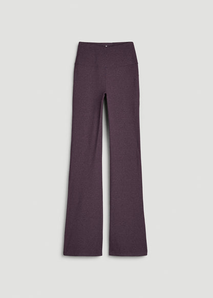 Ultra Soft Flare Yoga Pants for Tall Women in Aubergine Mix