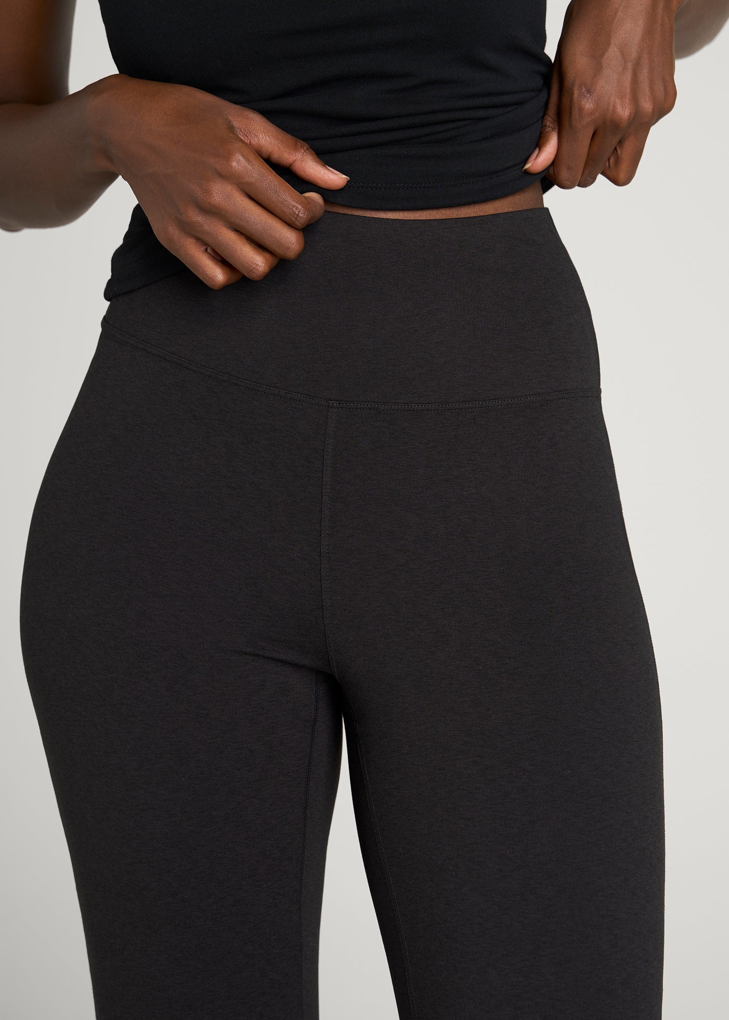Ultra Soft High Rise Flare Yoga Pants for Tall Women in Black Mix