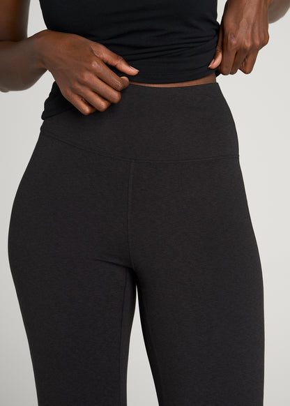 Ultra Soft High Rise Flare Yoga Pants for Tall Women in Black Mix