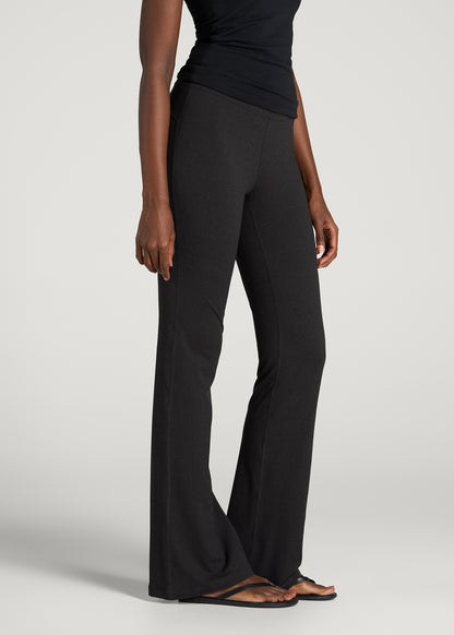 Ultra Soft High Rise Flare Yoga Pants for Tall Women in Black Mix