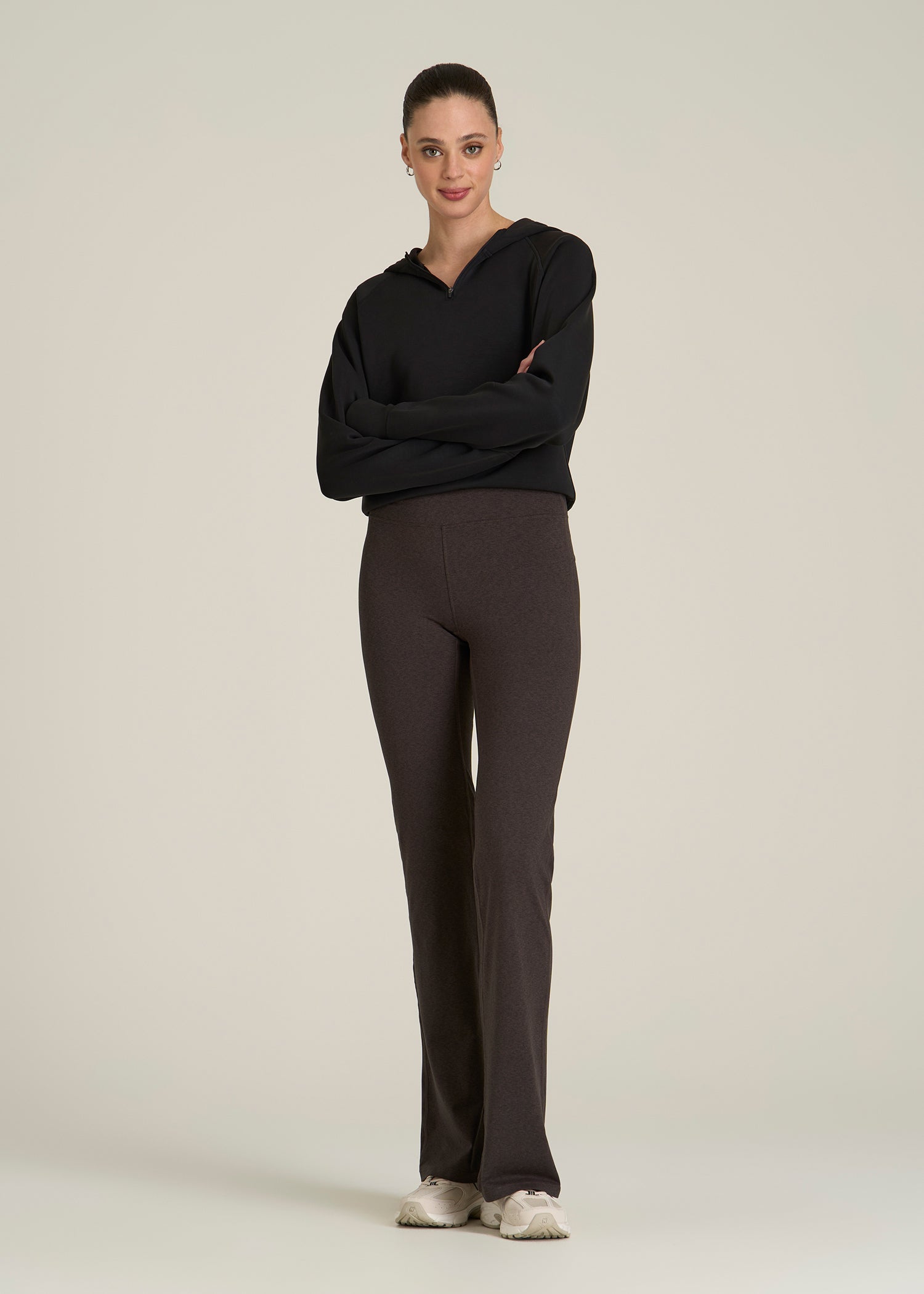 Ultra Soft High Rise Flare Yoga Pants for Tall Women in Espresso Mix