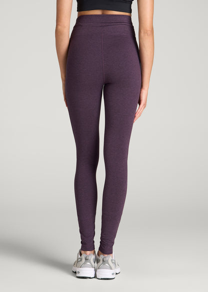 Ultra Soft Yoga Leggings for Tall Women in Aubergine Mix