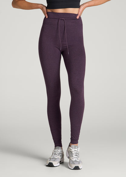 Ultra Soft Yoga Leggings for Tall Women in Aubergine Mix