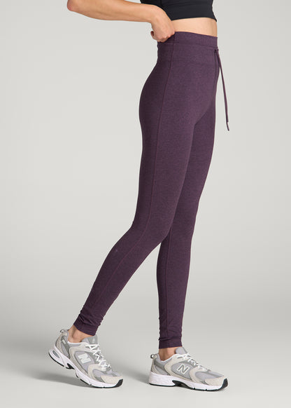 Ultra Soft Yoga Leggings for Tall Women in Aubergine Mix