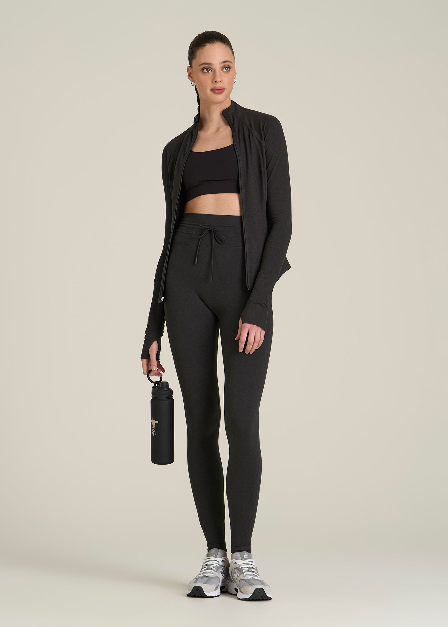 Ultra Soft Yoga Leggings for Tall Women in Black Mix