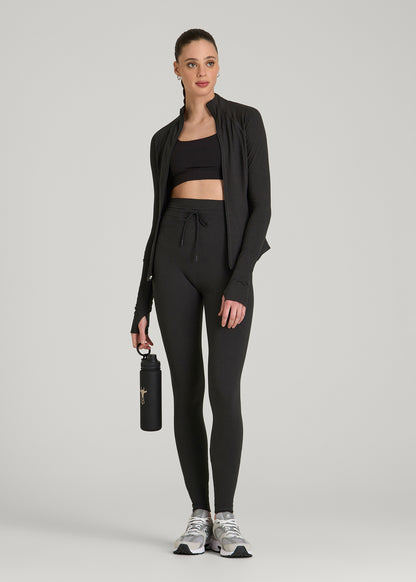 Ultra Soft Yoga Leggings for Tall Women in Black Mix