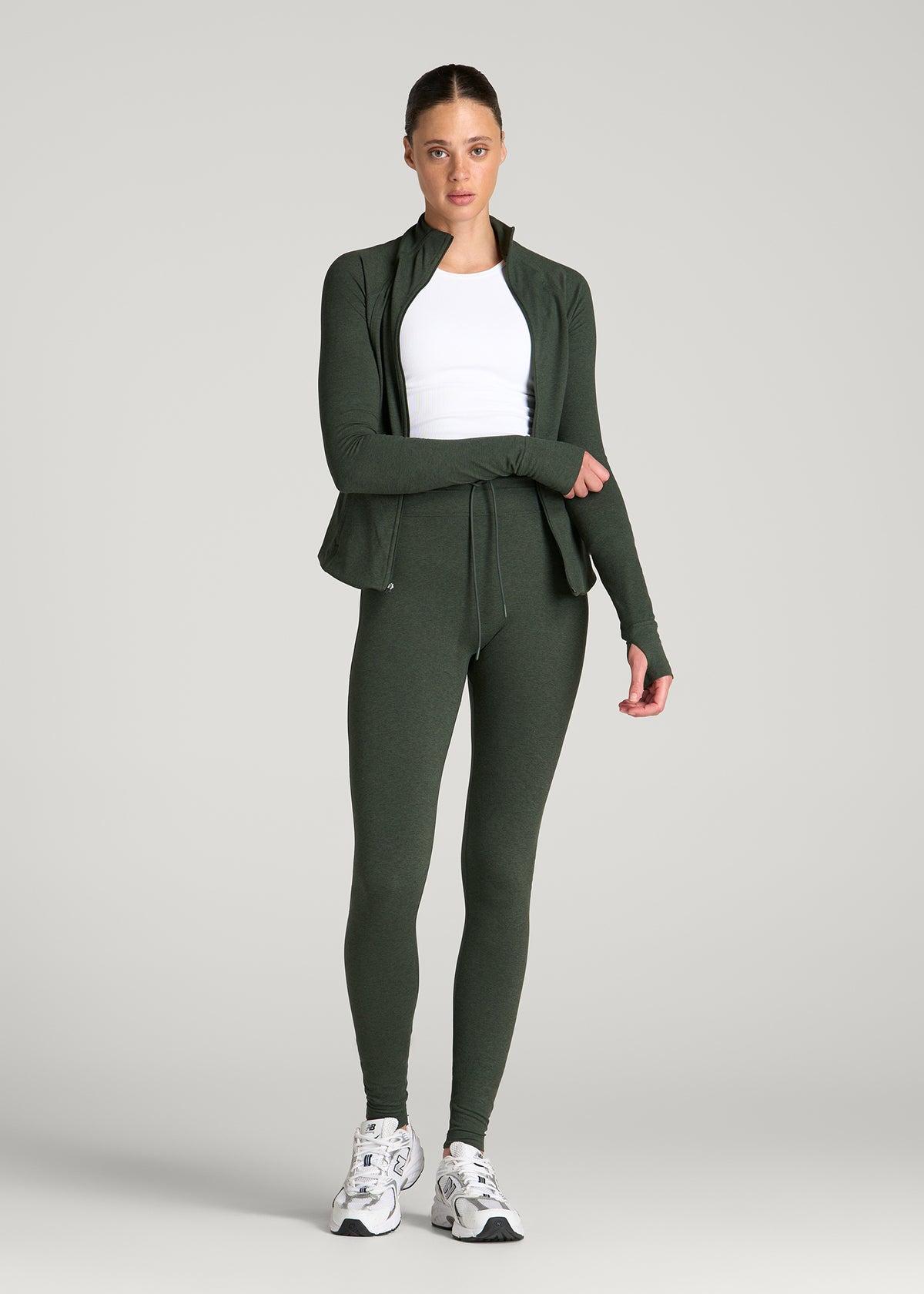 Ultra Soft Yoga Leggings for Tall Women in Boreal Forest Mix