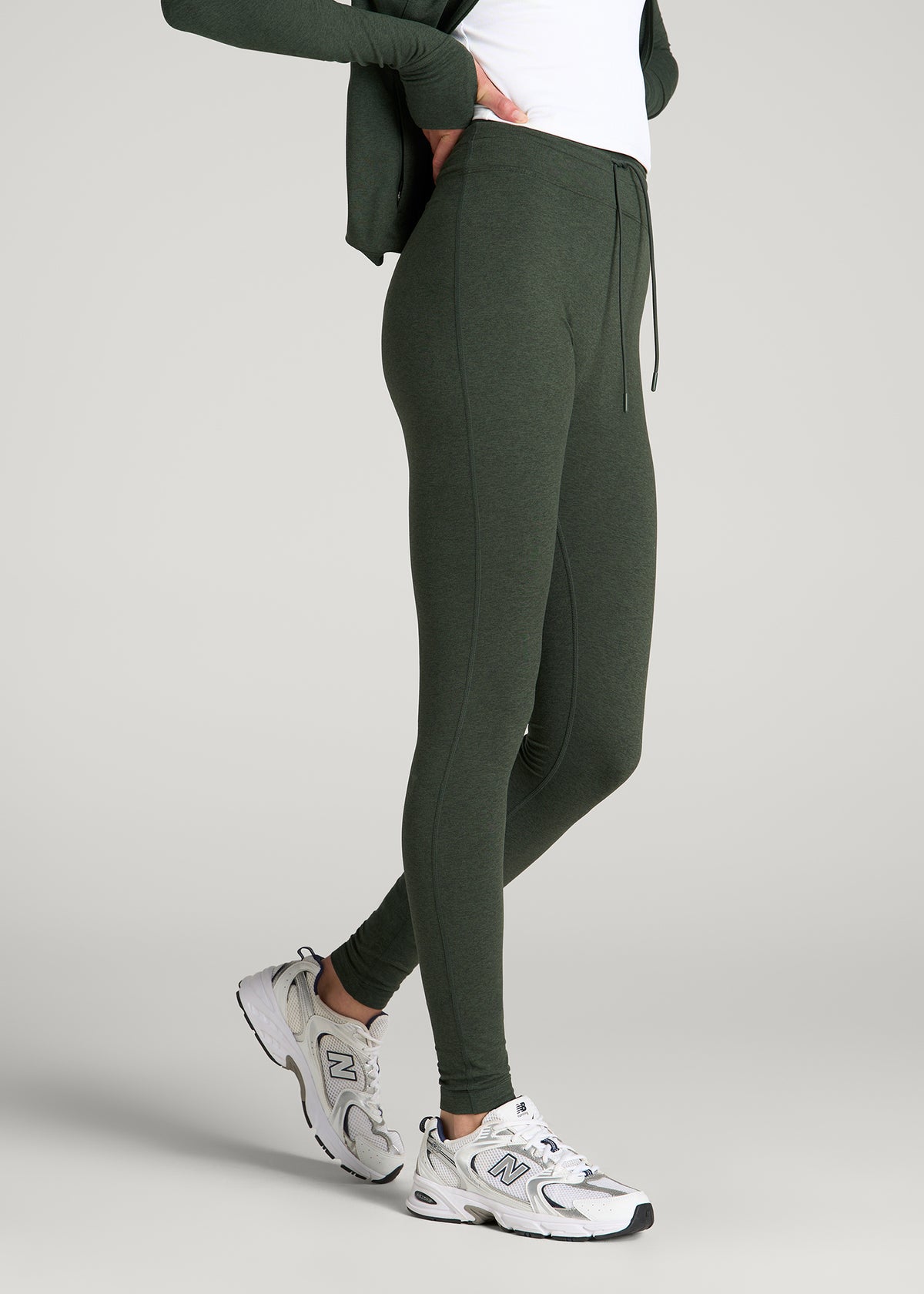 Ultra Soft Yoga Leggings for Tall Women in Boreal Forest Mix