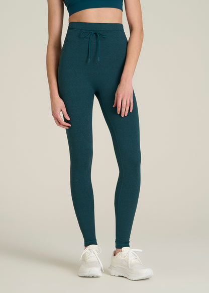 Ultra Soft Yoga Leggings for Tall Women in Deep Teal Mix