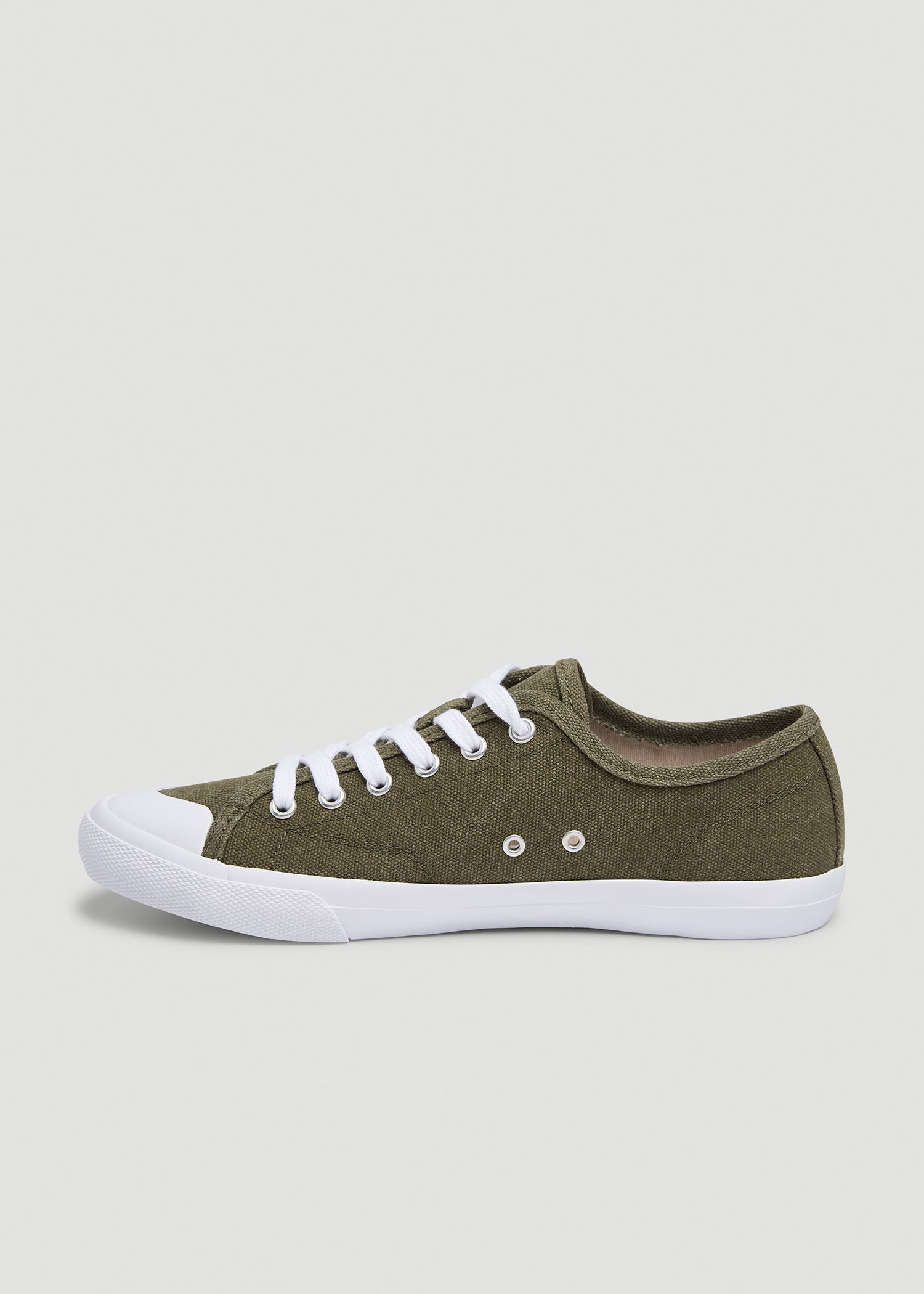 Vulcanized Canvas Sneaker for Tall Women in Deep Lichen Green
