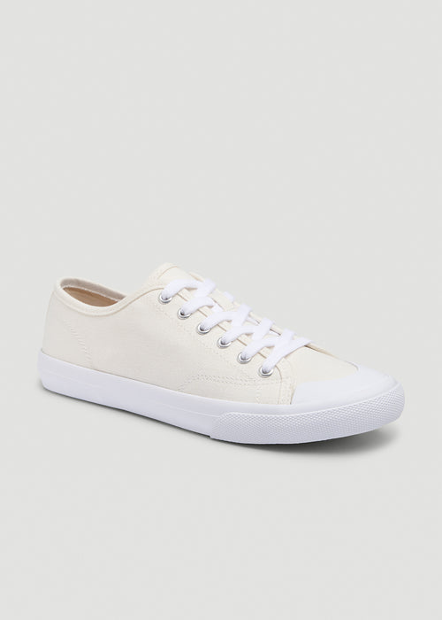 Vulcanized Canvas Sneaker for Tall Women in Marshmallow