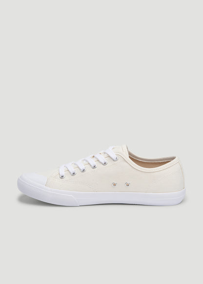 Vulcanized Canvas Sneaker for Tall Women in Marshmallow