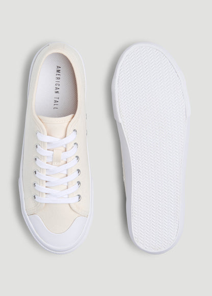 Vulcanized Canvas Sneaker for Tall Women in Marshmallow