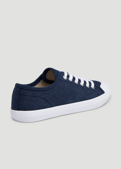 Vulcanized Canvas Sneaker for Tall Women in Patriot Blue