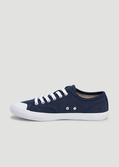 Vulcanized Canvas Sneaker for Tall Women in Patriot Blue