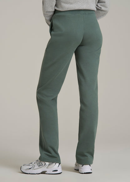 Wearever Fleece Open-Bottom Sweatpants for Tall Women in Balsam Green