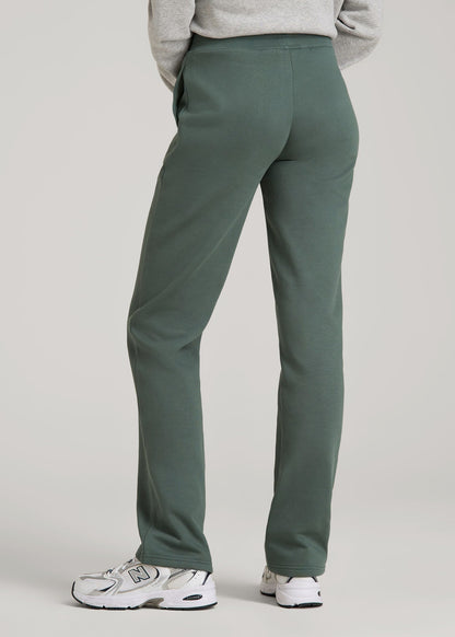 Wearever Fleece Open-Bottom Sweatpants for Tall Women in Balsam Green