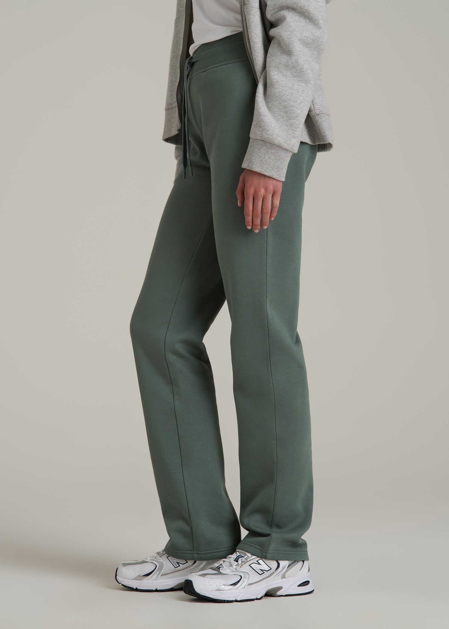Wearever Fleece Open-Bottom Sweatpants for Tall Women in Balsam Green