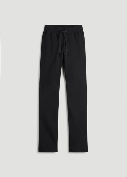Wearever Fleece Open-Bottom Sweatpants for Tall Women in Black