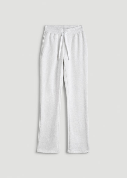 Wearever Fleece Open-Bottom Sweatpants for Tall Women in Heather Cloud White