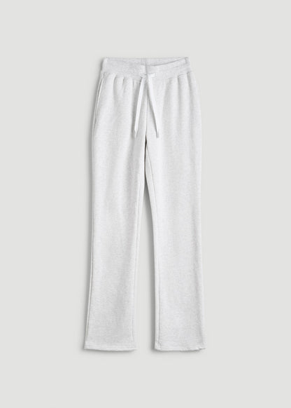 Wearever Fleece Open-Bottom Sweatpants for Tall Women in Heather Cloud White